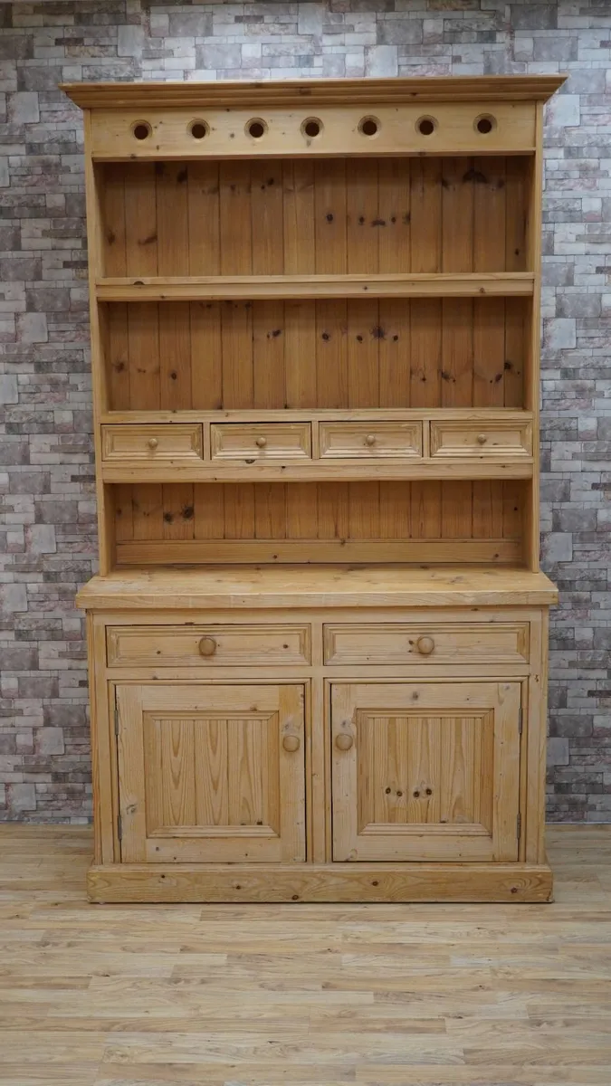 Irish Vintage Solid Pine Welsh Dresser - Image 1