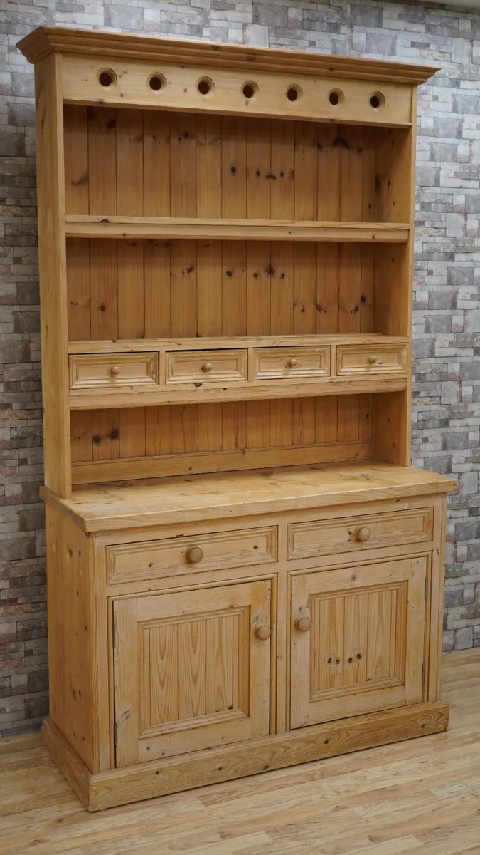 Irish Vintage Solid Pine Welsh Dresser - Image 2