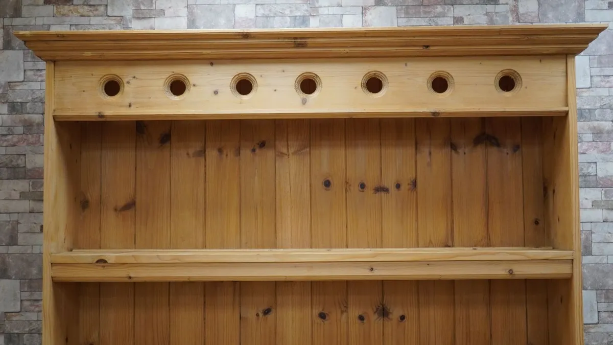 Irish Vintage Solid Pine Welsh Dresser - Image 3