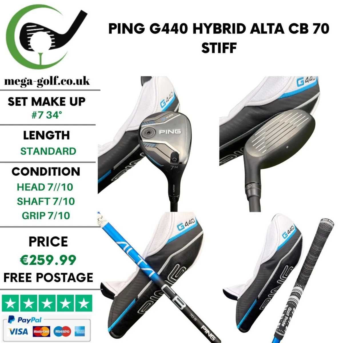 Ping G440 Hybrid / #7 34° / Alta CB 70 Stiff - Image 1