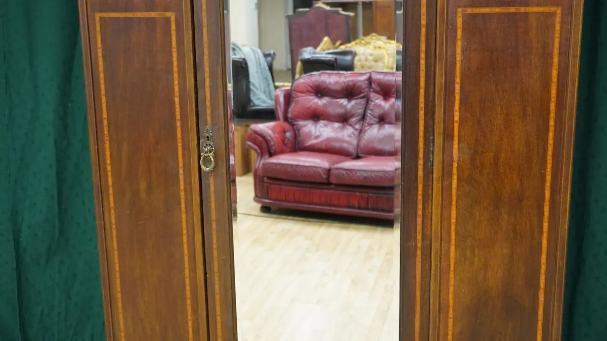 Edwardian Inlaid Mahogany Wardrobe - Image 4
