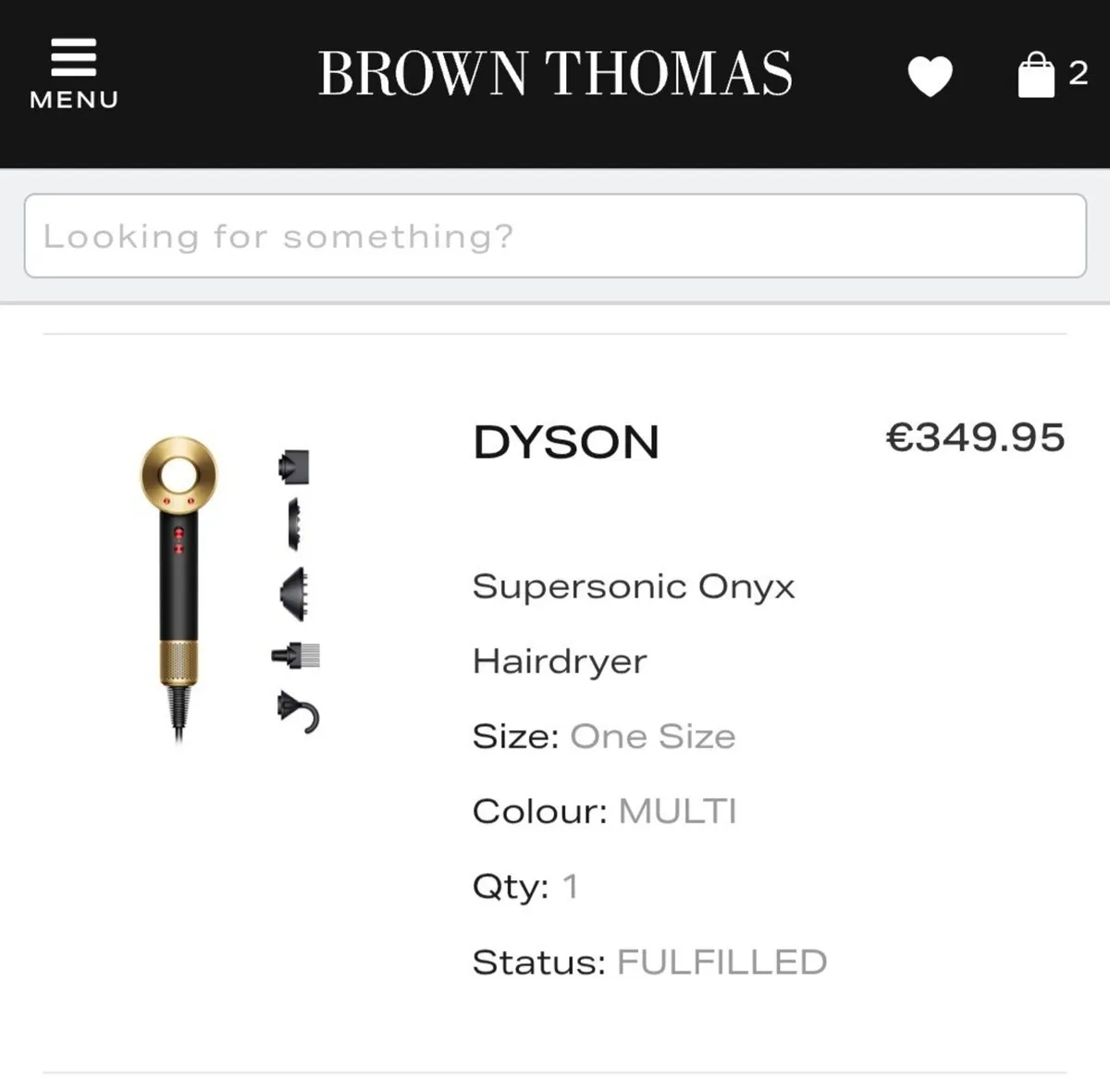 Dyson Supersonic Onyx Hairdryer - Image 1