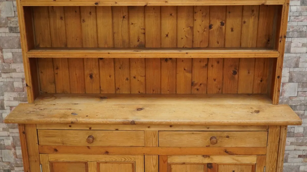 Vintage Rustic Pine Welsh Dresser - Image 4