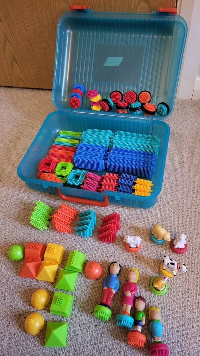 Stickle Bricks, with briefcase