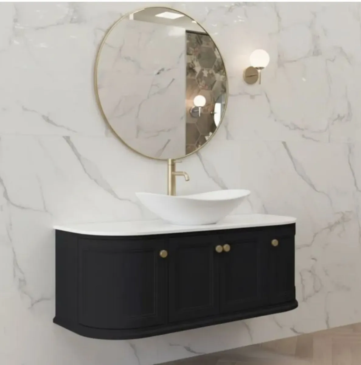 Kingsbury Classic Curved 1200mm Wall Mounted - Image 3