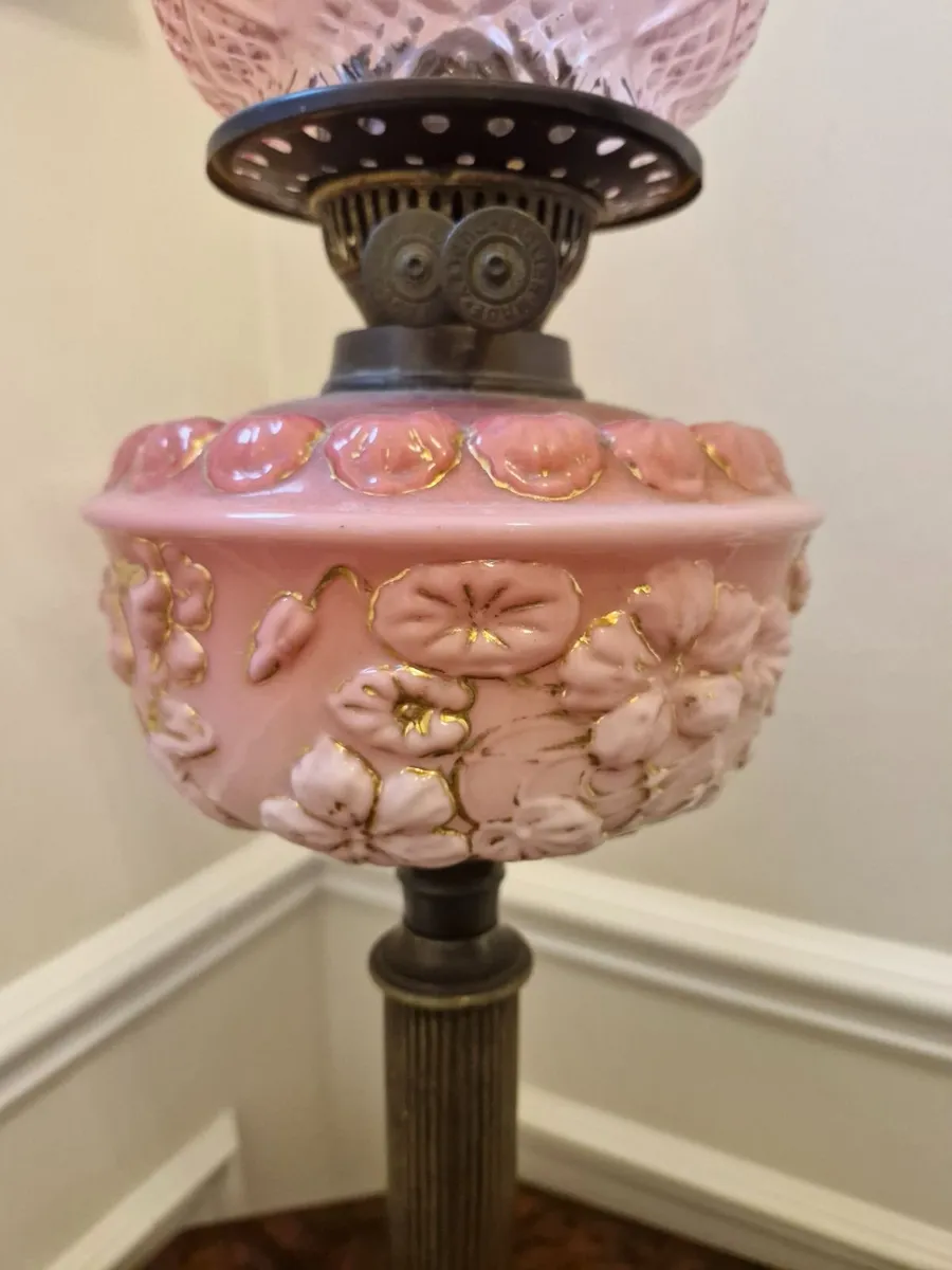 Antique Ruby Oil Lamp - Image 1