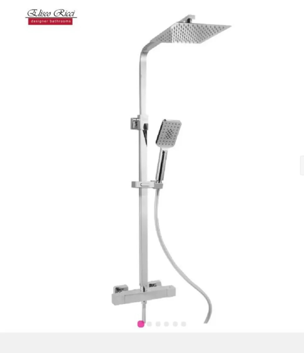 Eliseo Ricci Cube Plus Thermostatic Rain Shower wi - Image 1