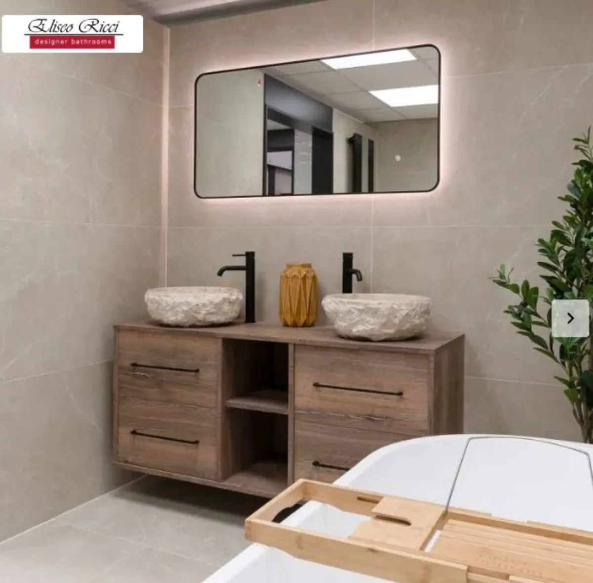 Noir 1200mm x 600mm Black Frame Mirror - Image 1