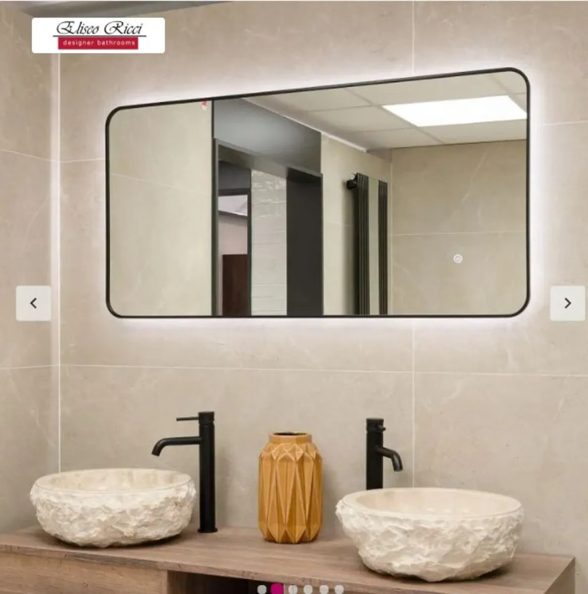 Noir 1200mm x 600mm Black Frame Mirror - Image 2