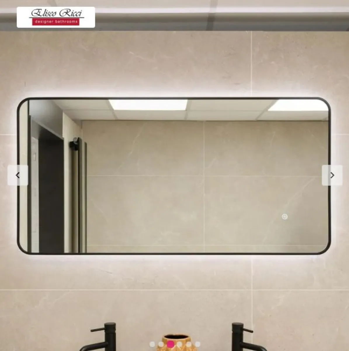 Noir 1200mm x 600mm Black Frame Mirror - Image 3