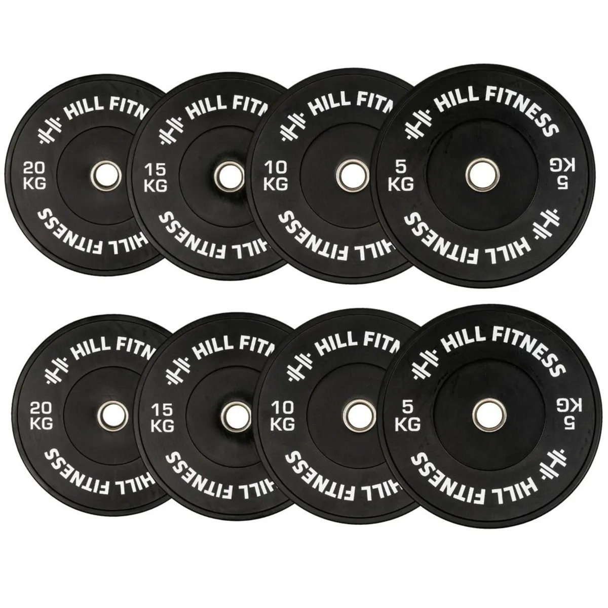 Black Bumper Plates 100kg Set -Weights Gym Olympic - Image 1