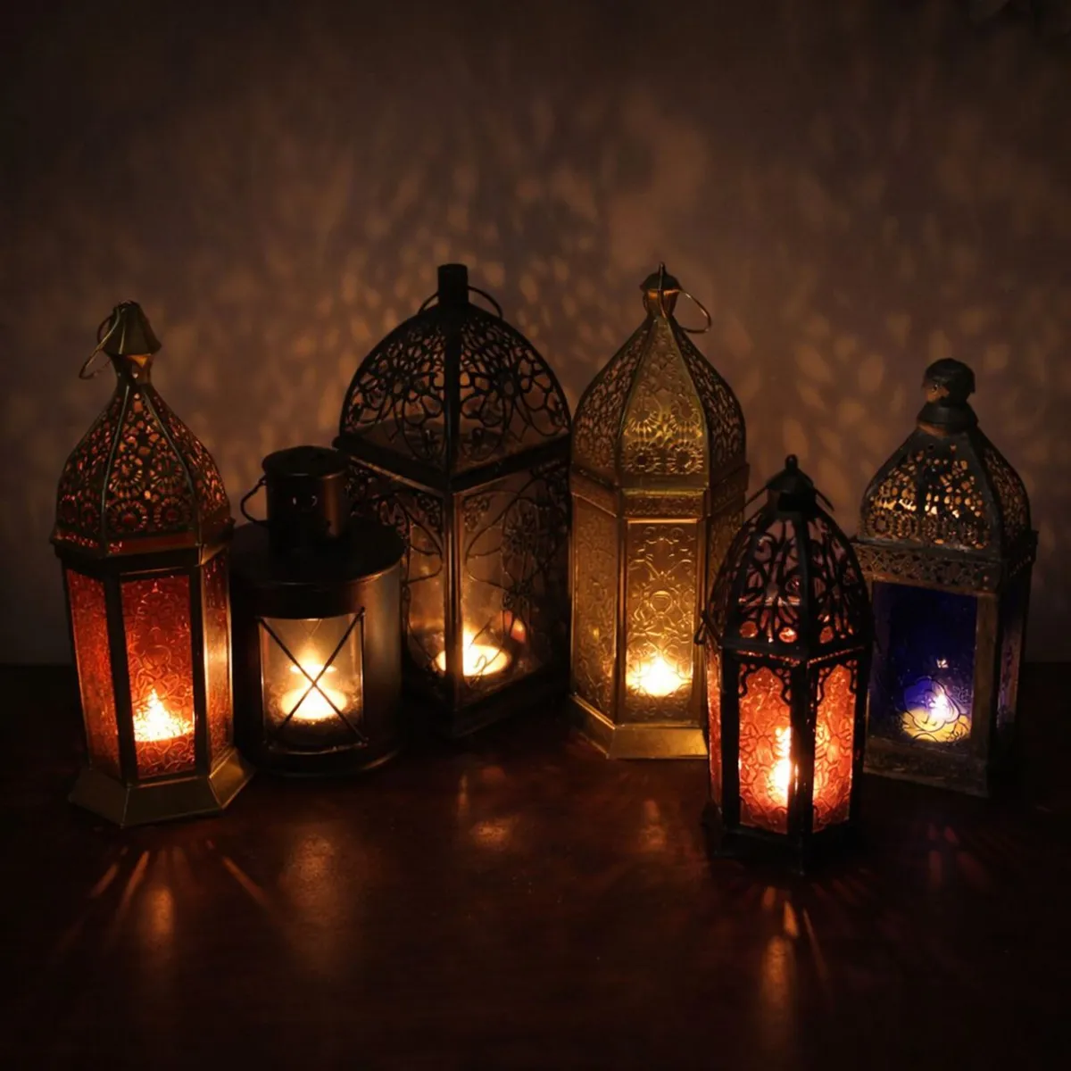 Set of 7 Moroccan Lanterns plus 5 Patio Lanterns - Image 2