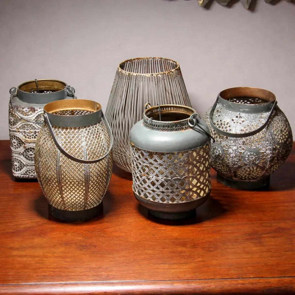 Set of 7 Moroccan Lanterns plus 5 Patio Lanterns - Image 3