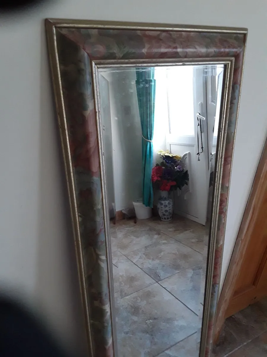 Extremely heavy decorative beveled mirror long - Image 2