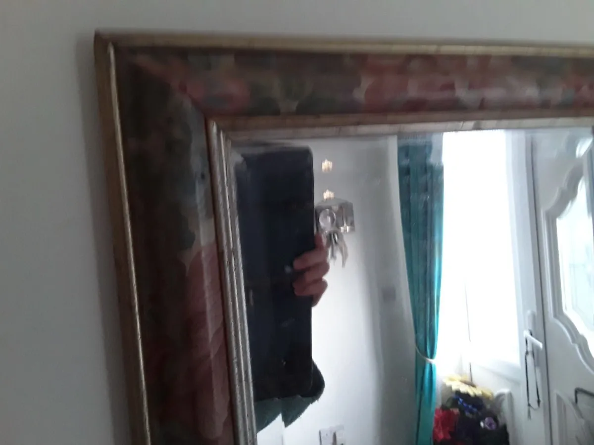Extremely heavy decorative beveled mirror long - Image 3