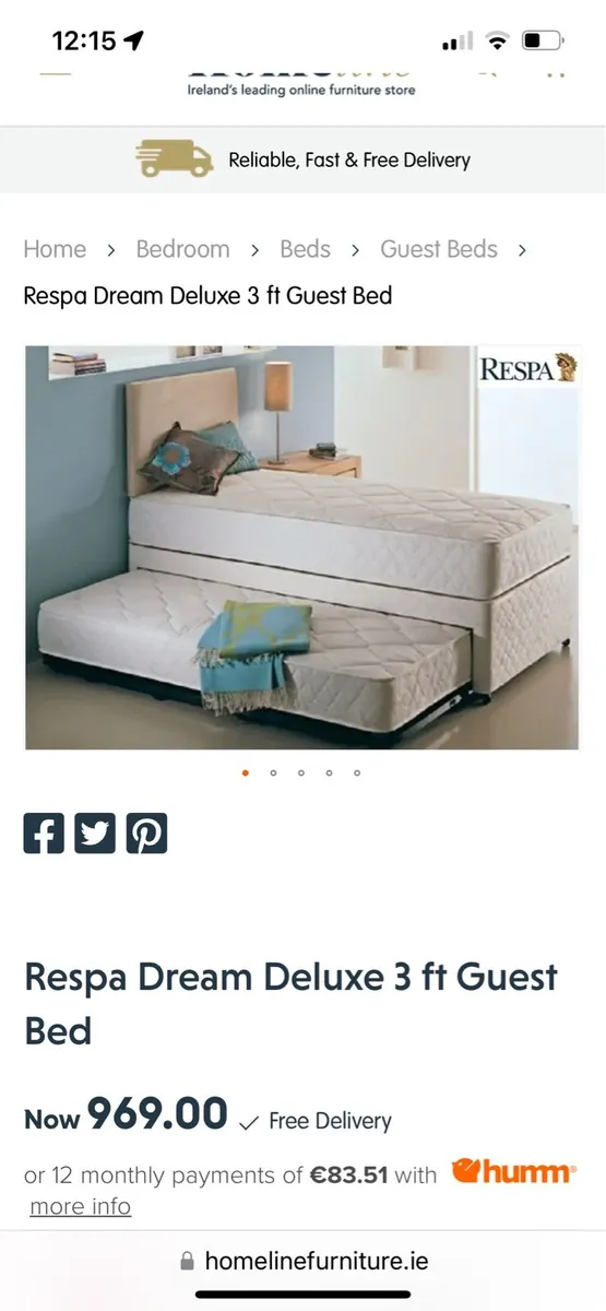 Bed single with guest bed Respa - Image 2