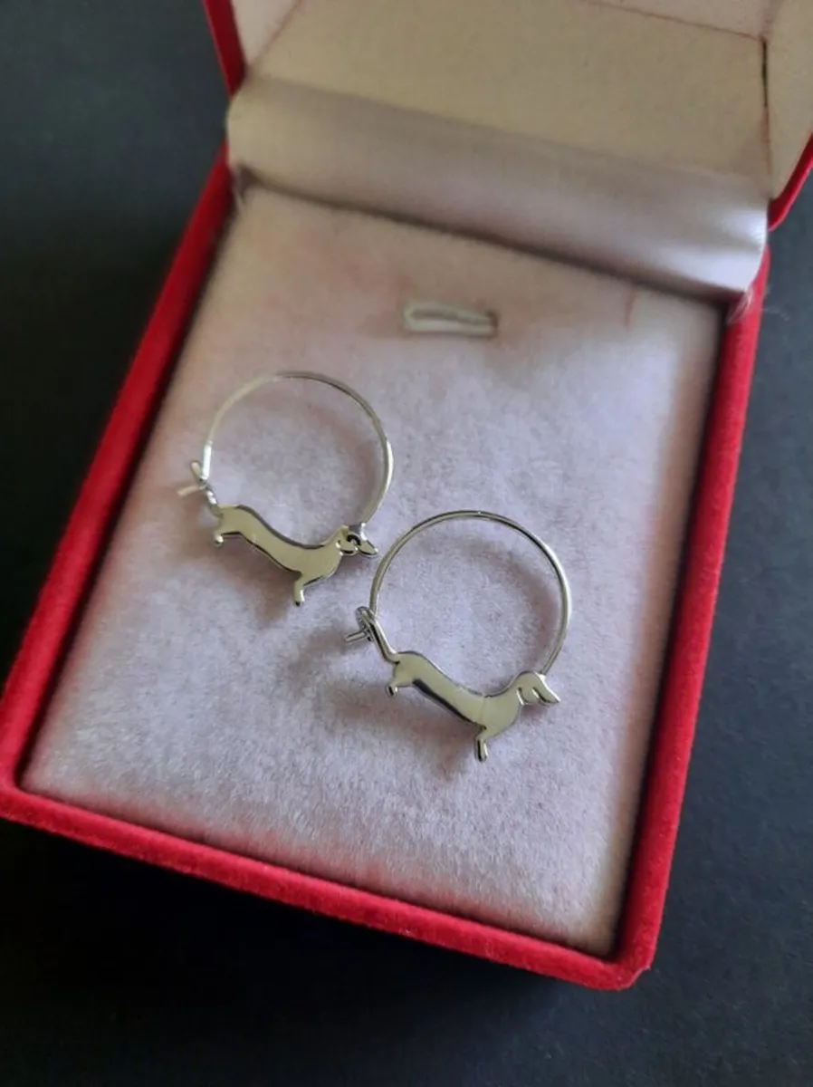 Dachshund sausage dog Charm Earrings Puppy Dog - Image 2