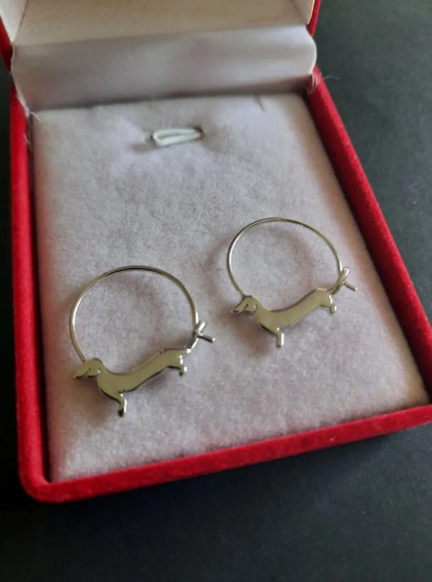 Dachshund sausage dog Charm Earrings Puppy Dog - Image 3