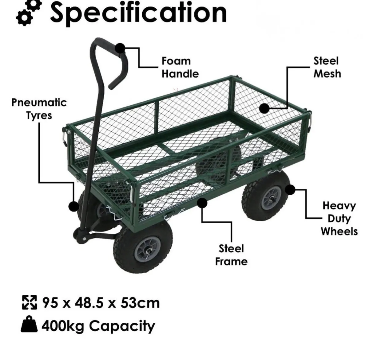 NEW Garden Cart Trolley Heavy Duty - Image 3