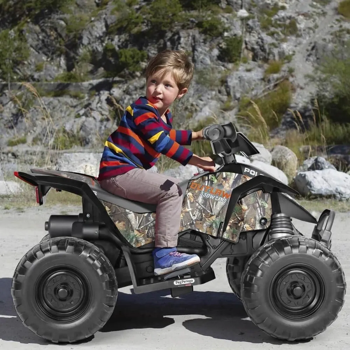 Peg Perego Polaris Outlaw 330W Camo 12V Quad - Image 1
