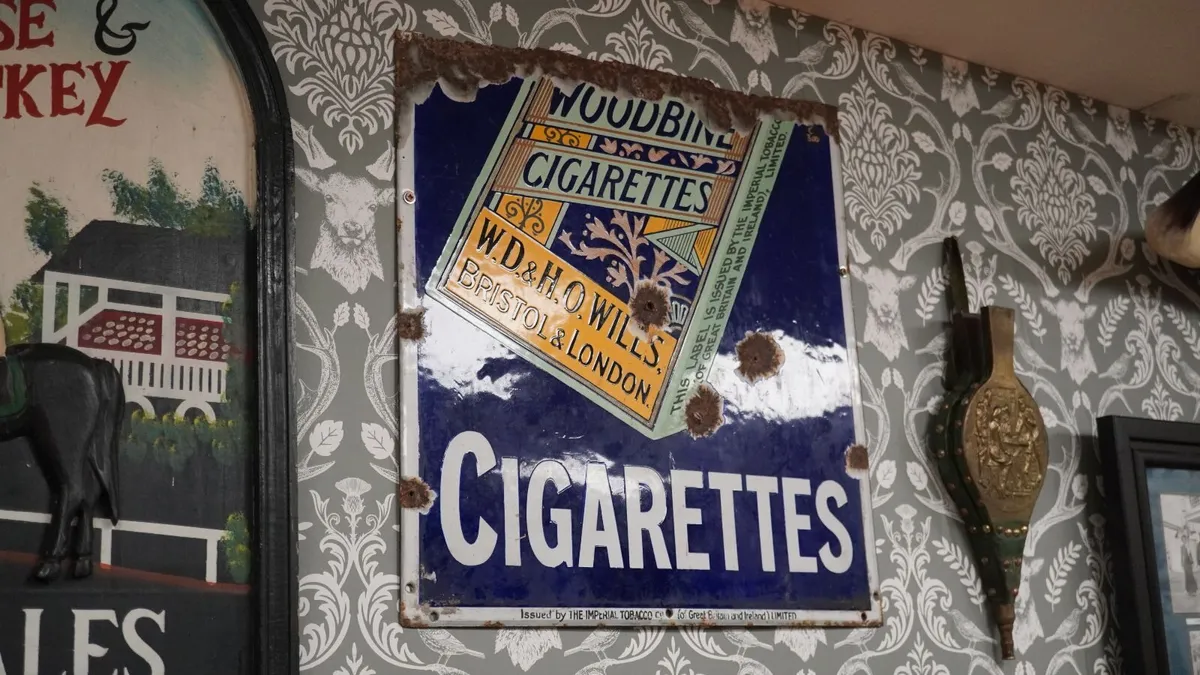 Vintage Woodbine Cigarettes Enamelled Sign - Image 1