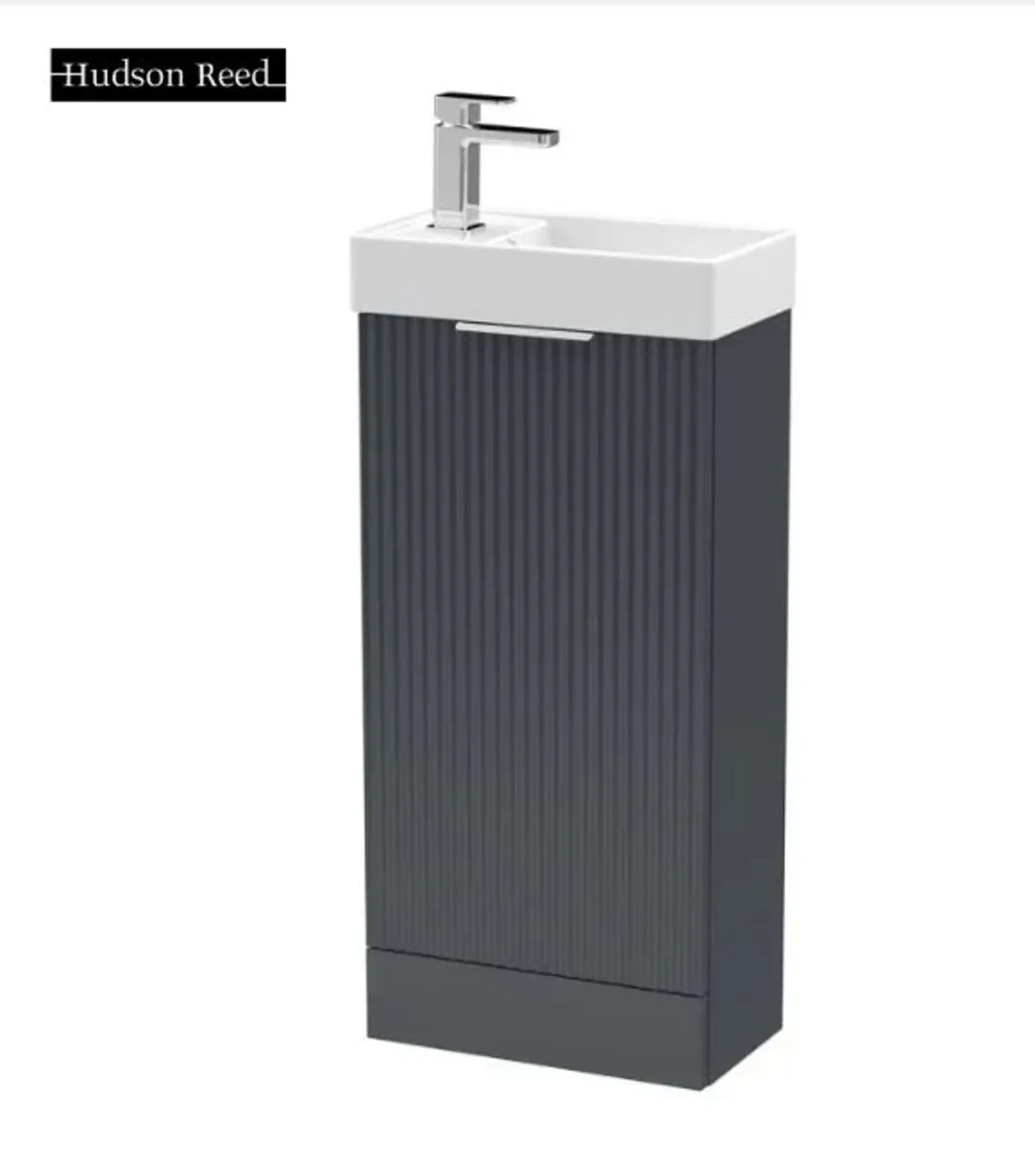 Hudson Reed Fluted 400mm Floorstanding Vanity Unit - Image 1