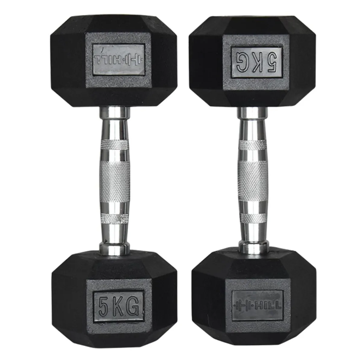 Hill Icon Rubber Hex Dumbbells 1kg - 50kg (Pairs) - Image 3