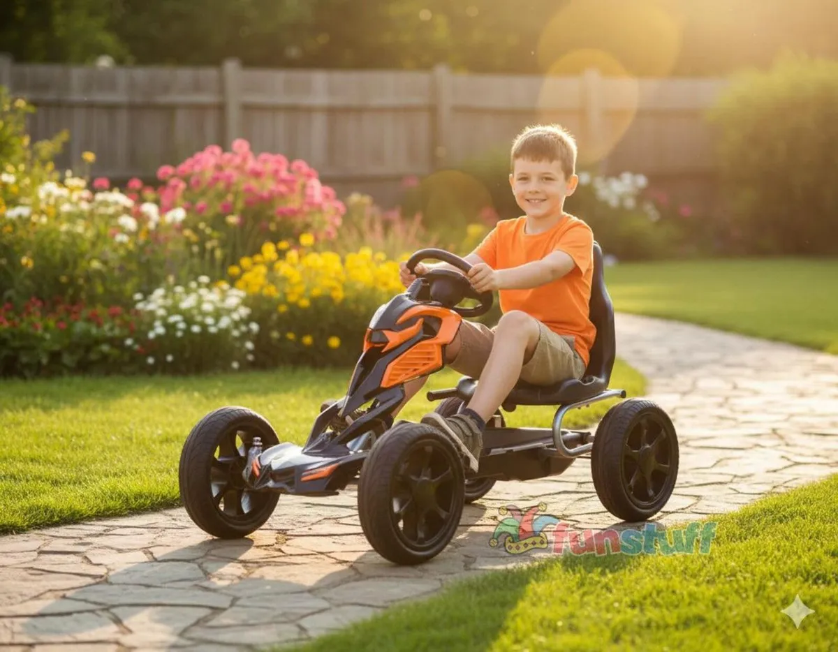 Thunder Eva Rubber Wheel Go Kart Orange - Image 1