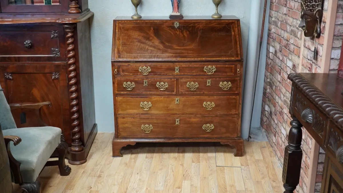 Irish Georgian Slant-Front Bureau - Image 1