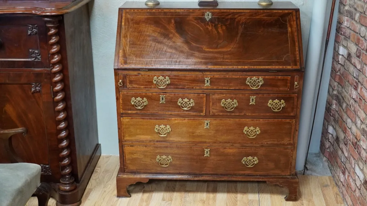 Irish Georgian Slant-Front Bureau - Image 2