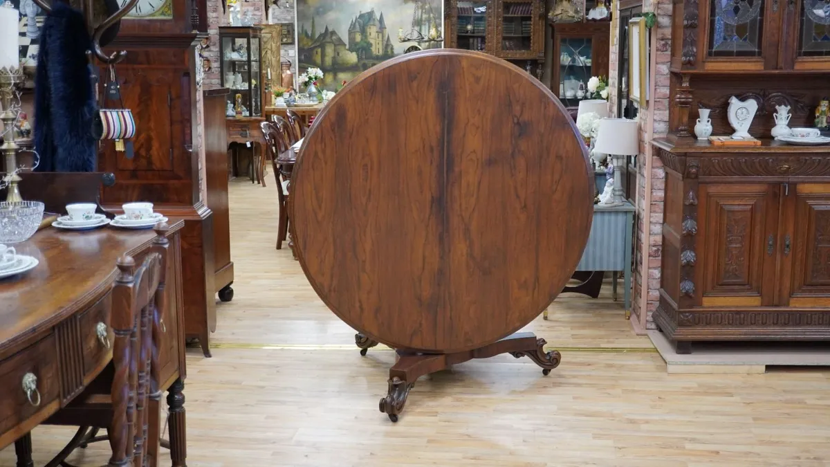 Victorian Rosewood Tilt-Top Centre / Dining Table - Image 1