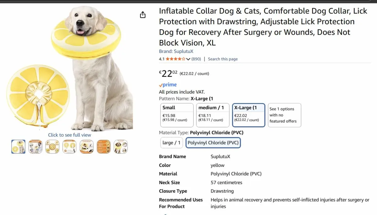 Inflatable Post Surgery Collar - Image 1
