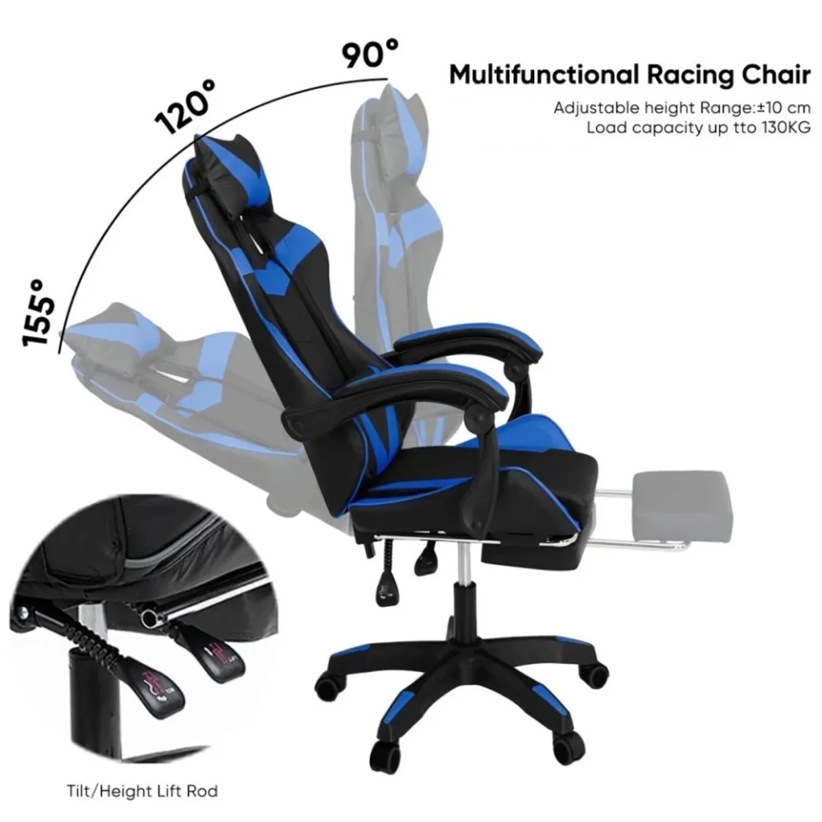 NEW Gaming Office Computer Chair with Footrest - Image 4