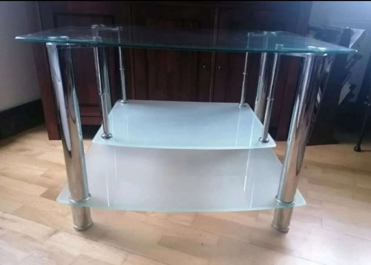Glass and Chrome Table - Image 2