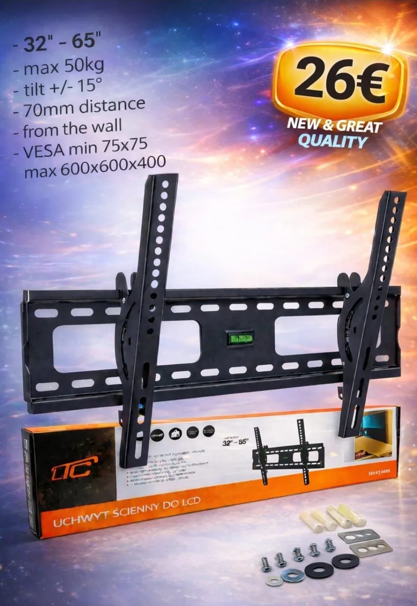 TV Wall Mount Bracket Tilt 32" - 65" TV - Image 1