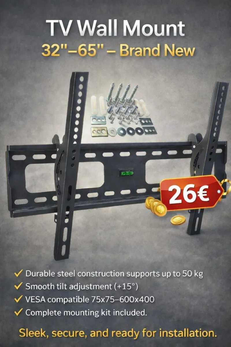 TV Wall Mount Bracket Tilt 32" - 65" TV - Image 1