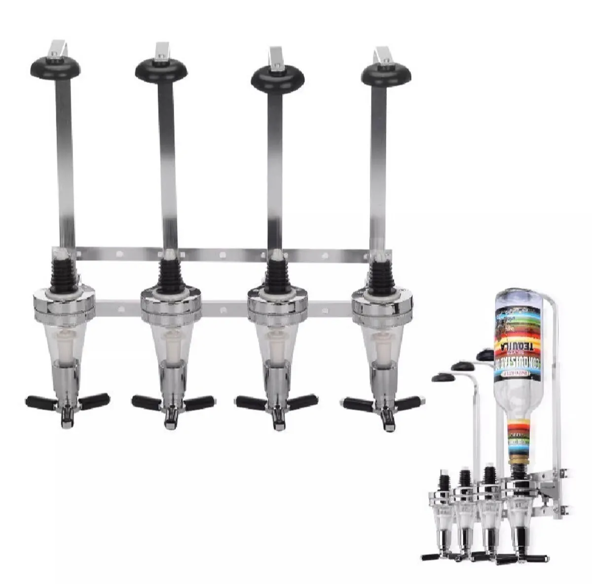 4 Bottle Wall Mounted Optic Dispenser Home Bar - Image 4