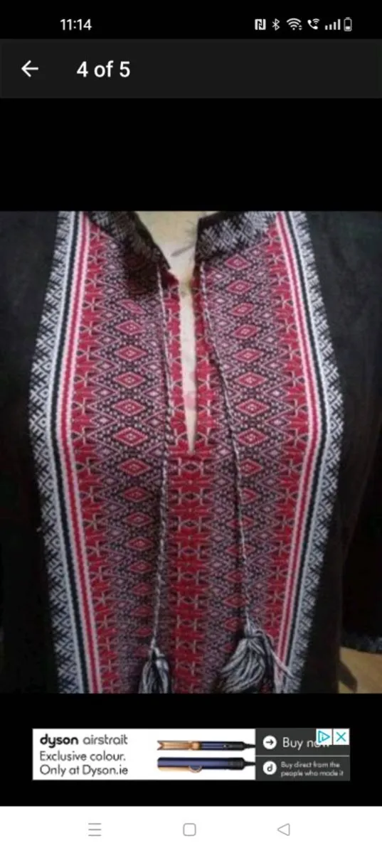 Bohemian hand embroidered linen shirt, relaxed fit - Image 3