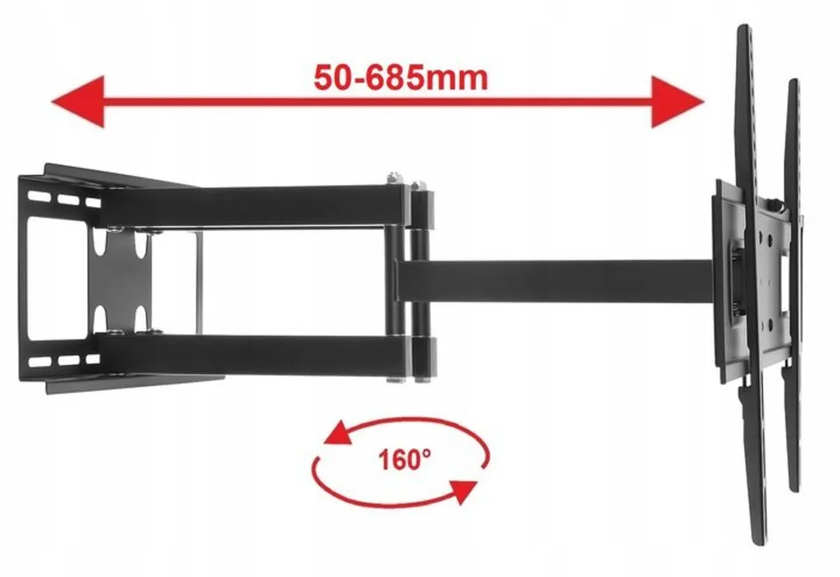 Tv Wall Bracket Tilt Swivel Long Arm 32"- 80" - Image 3