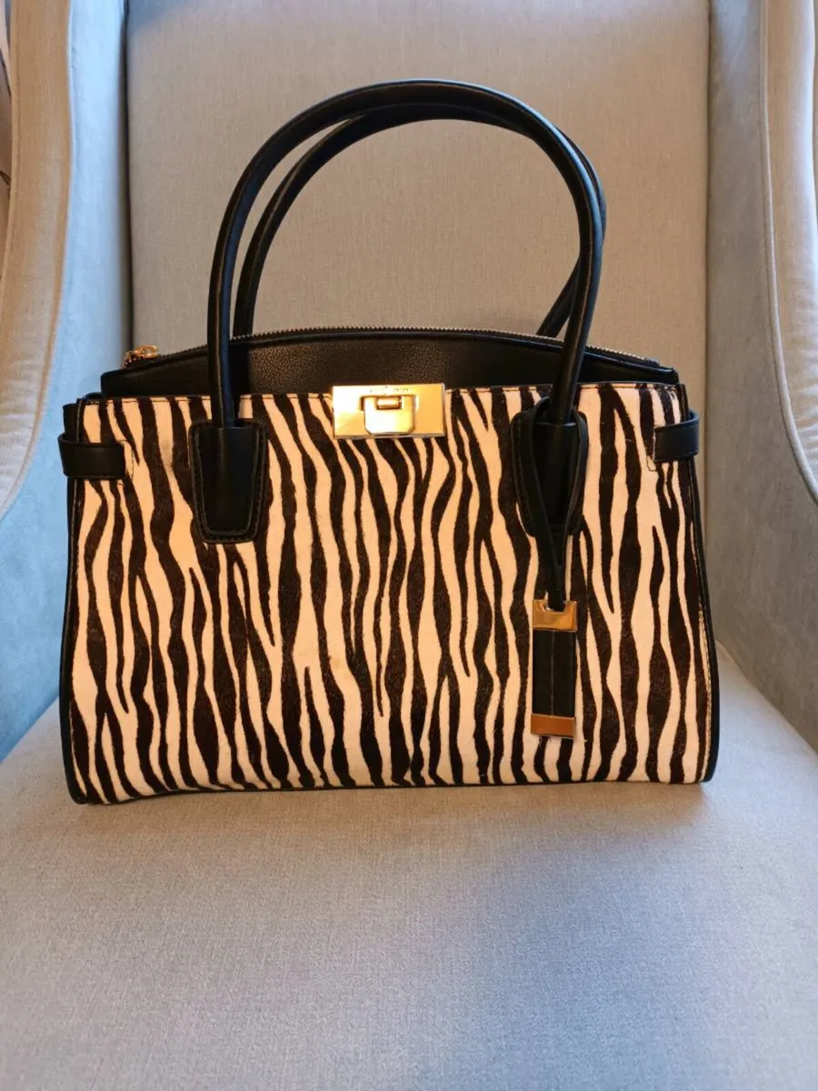 Jasper Conran zebra print hide on hair handbag - Image 1