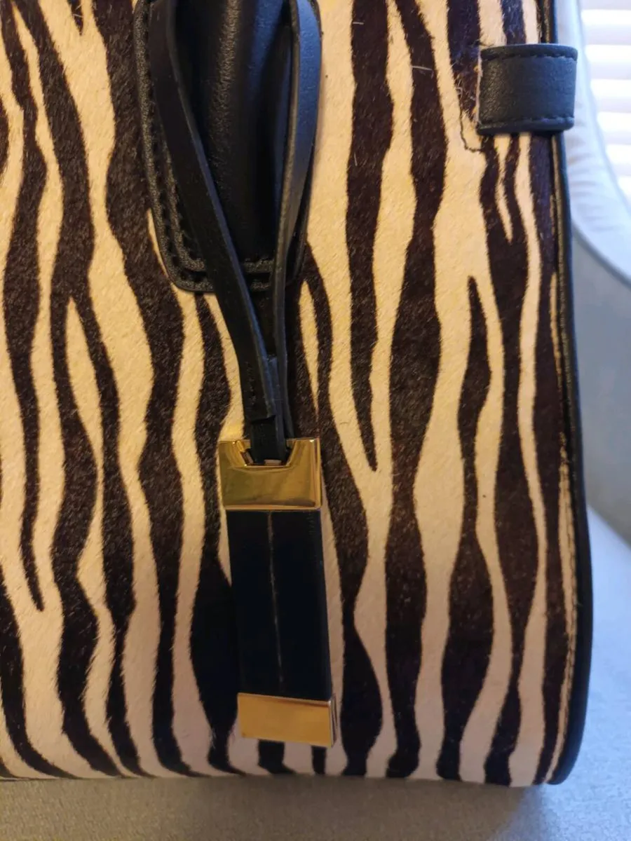 Jasper Conran zebra print hide on hair handbag - Image 4