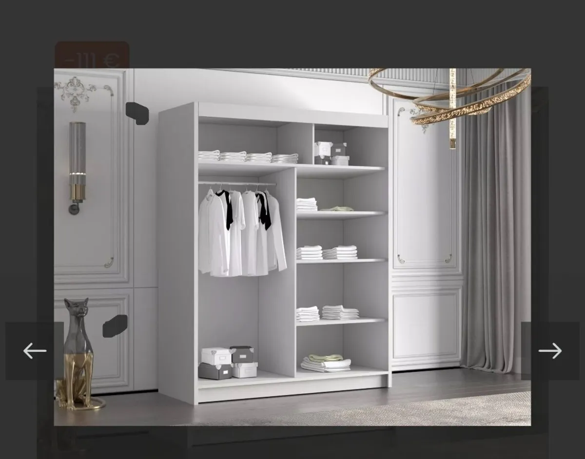 Mirrored 5ft  wardrobe - Image 3