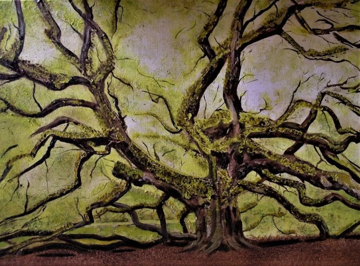 Big Tree painting ,  acrylics on canvas - Image 1