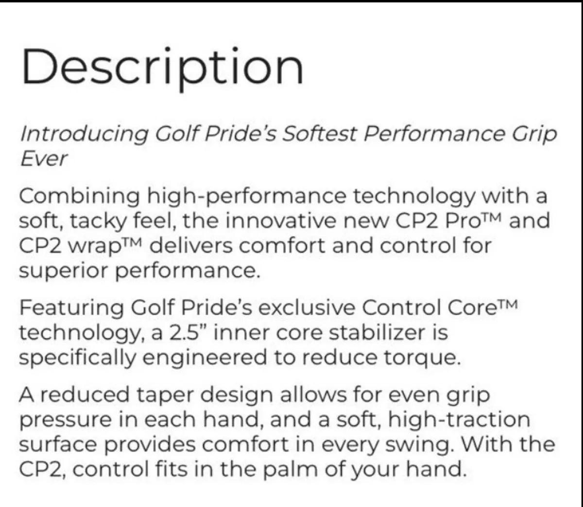 Midsize Golf Pride CP2 Grips ( Final Price ) - Image 4