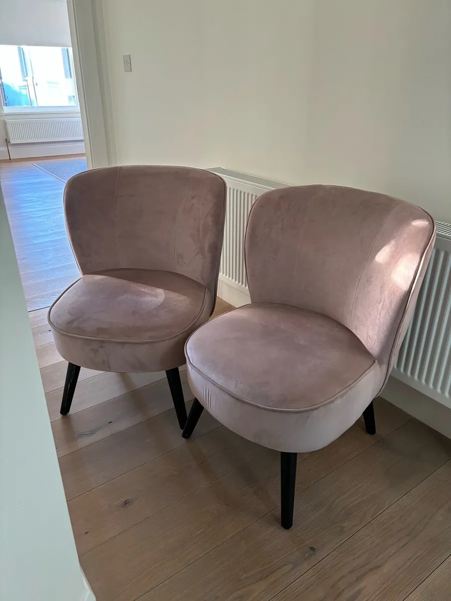Pink velvet chairs (2) - Image 2