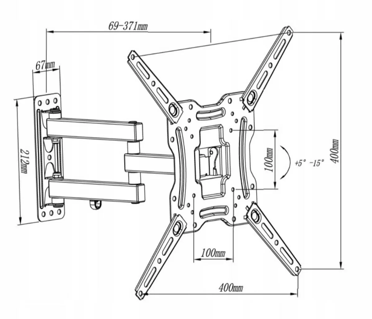 TV Wall Mount Bracket Tilt Swivel 20" - 65" TV - Image 2