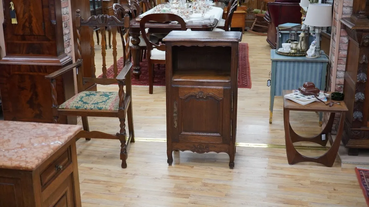 Antique French Oak Petite Cabinet - Image 1