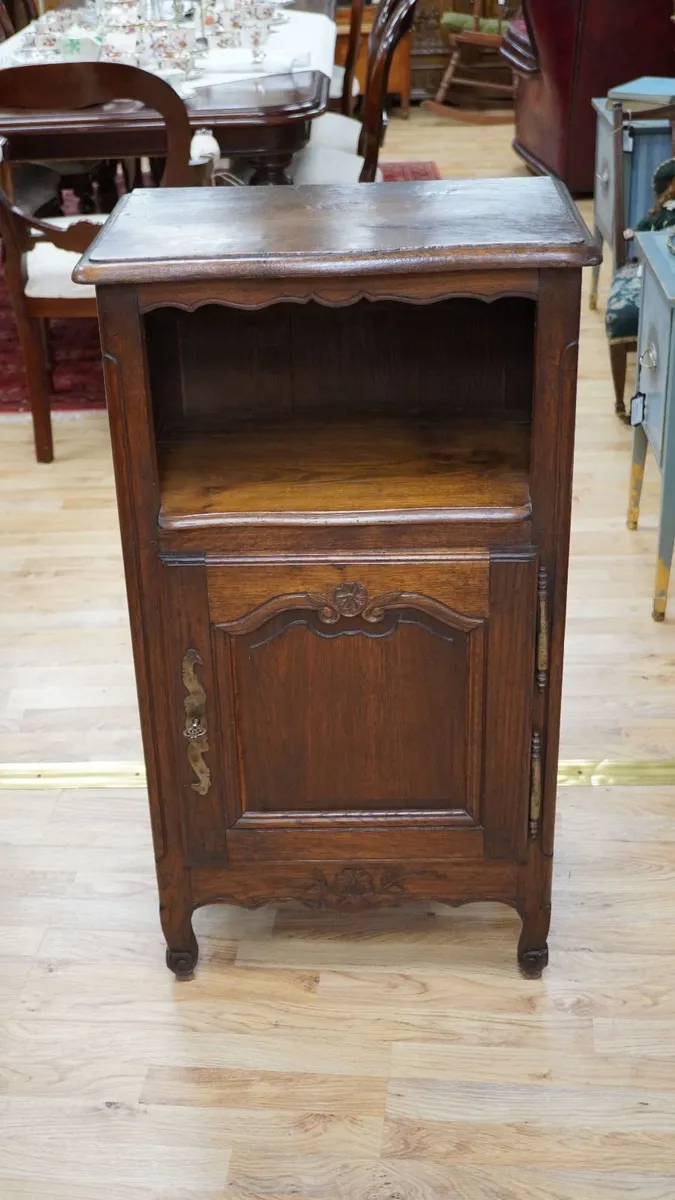 Antique French Oak Petite Cabinet - Image 2