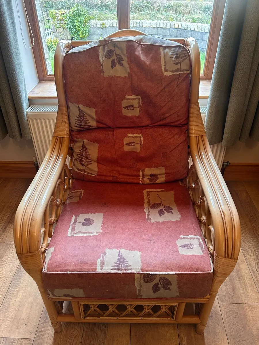 Wicker wood 2 + 1 +1 seater for sale - Image 2