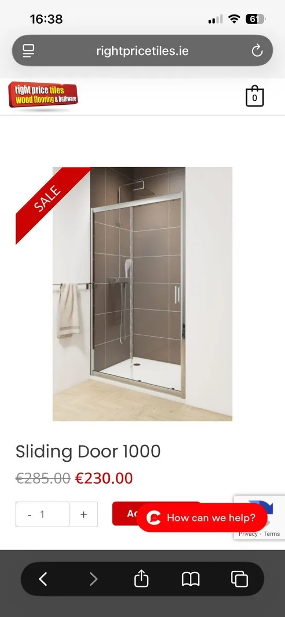 Sliding Shower Door (1000mm) - New in Box - Image 1